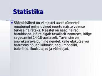 Toitumisprobleemid #4