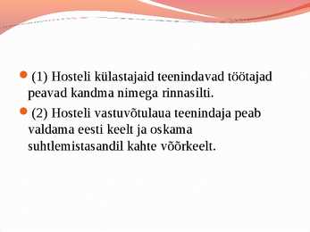 Hosteli nõuded #14
