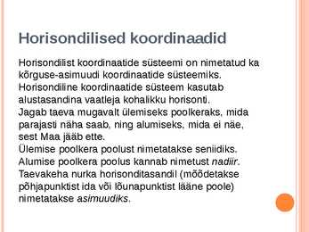 Taevakoordinaadid -horisondilised ja ekvatoriaalsed #7