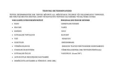 Tervise determinandid