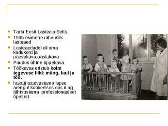 Koolieelse pedagoogika ajalugu Eestis #11