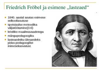 Koolieelse pedagoogika ajalugu Eestis #4