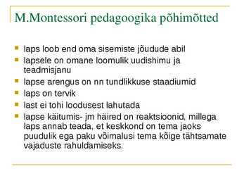 Koolieelse pedagoogika ajalugu Eestis #6