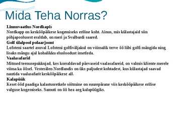 Slaidiesitus Norra #8