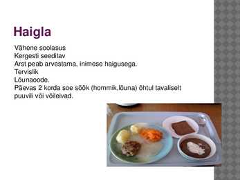 Menüü koostamine suurköögis #2