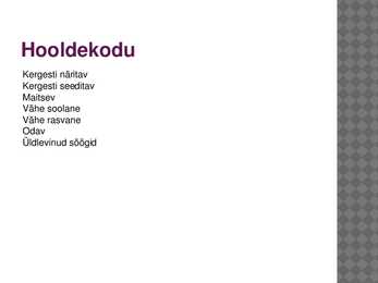 Menüü koostamine suurköögis #3