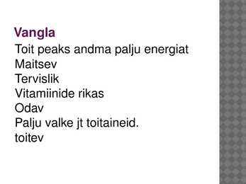 Menüü koostamine suurköögis #4