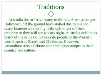 Australian traditions