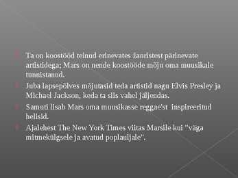 Muusika referaat Bruno Mars #5
