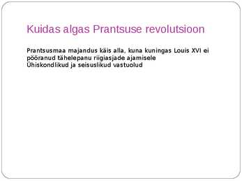 Prantsuse revolutsioon ja Euroopa-Powerpoint esitlus #2