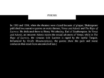 Shakespeare Poems and Sonnets #2