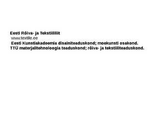 Eesti tekstiili- ja rõivatööstus #9