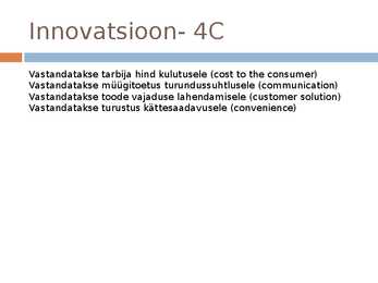 Innovatsioon turunduses #6