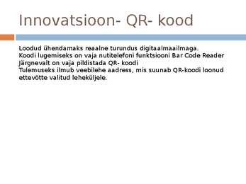 Innovatsioon turunduses #7