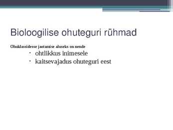 Bioloogilised ohutegurid töökeskkonnas #10