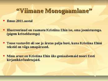 Kristiina Ehin-Viimane Monogaamlane #4