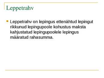 Võlaõigus #14