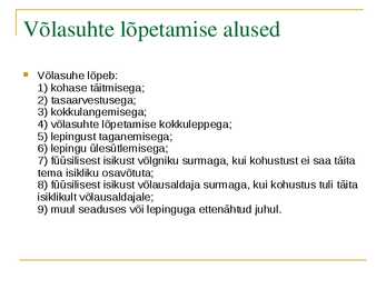 Võlaõigus #15