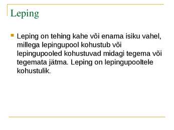 Võlaõigus #4