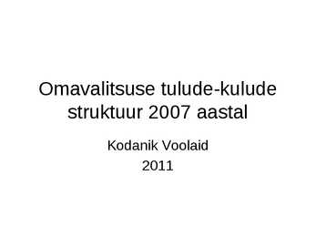 Omavalitsuste kulude-tulude struktuur 2007a