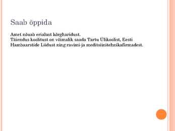 Hambaarsti elukutse kirjeldus #5