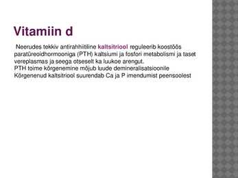 Vitamiinide mõju ainevahetusele #6