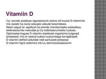 Vitamiinide mõju ainevahetusele #7