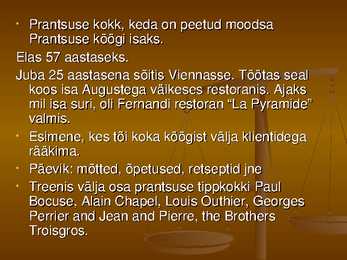 Kuulsaimad kokad Eestis-Prantsusmaal-Inglismaal #13