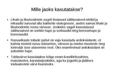 Toiduainete keemia #3
