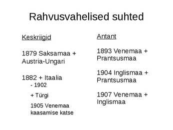 Rahvusvahelised suhted 20-sajandil #2