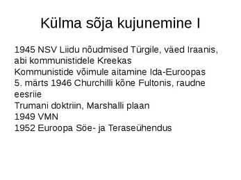 Rahvusvahelised suhted 20-sajandil #20