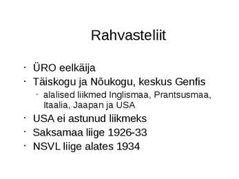 Rahvusvahelised suhted 20-sajandil #8