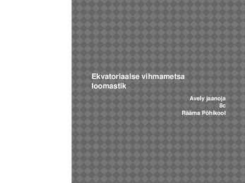 Ekvatoriaalse vihmametsa loomastik