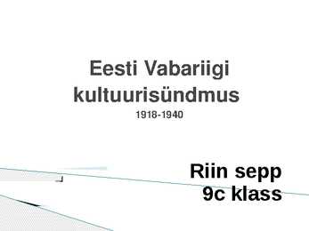 Eesti Vabariigi kultuurisündmus 1918-1940