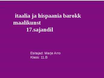 Itaalia ja Hispaania barokkmaalikunst 17 sajandil