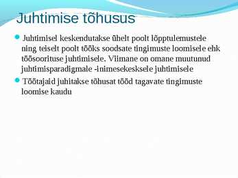 Juhtimispsühhloogia #4