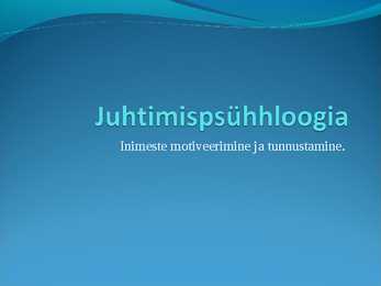 Juhtimispsühhloogia