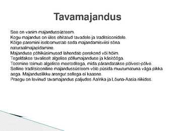 Erinevad majandussüsteemid #3