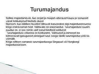 Erinevad majandussüsteemid #6