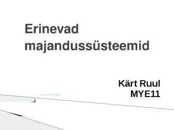 Erinevad majandussüsteemid