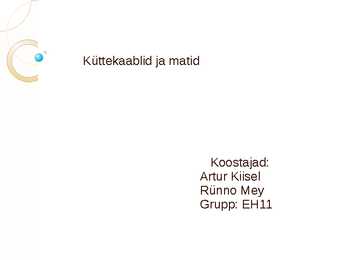 Küttekaablid ja matid