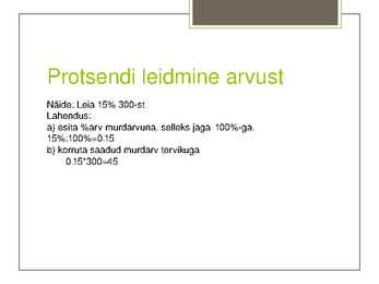 Protsendi mõiste ja arvutamine #6