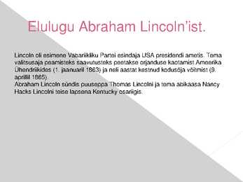 ABRAHAM LINCOLN #2
