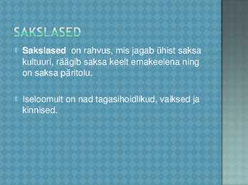 Sakslased #2