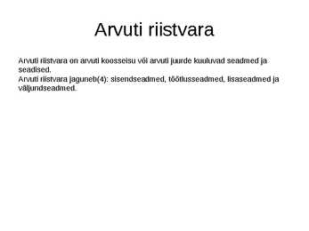 Arvuti riistvara slaidiesitlus #3