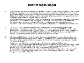 Kristina Šmigun Vähi referaat #6