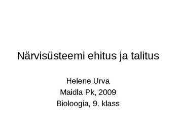 Närvisüsteemi tutvustav esitlus