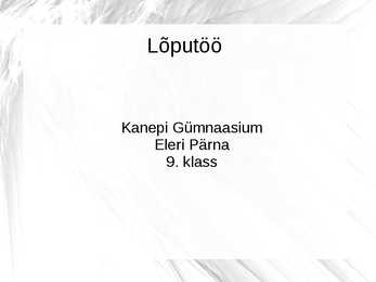Lõputöö