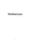 Meditatsioon - referaat