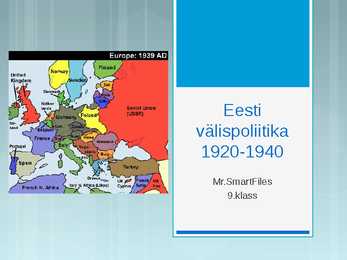 Eesti välispoliitika 1920-1940
